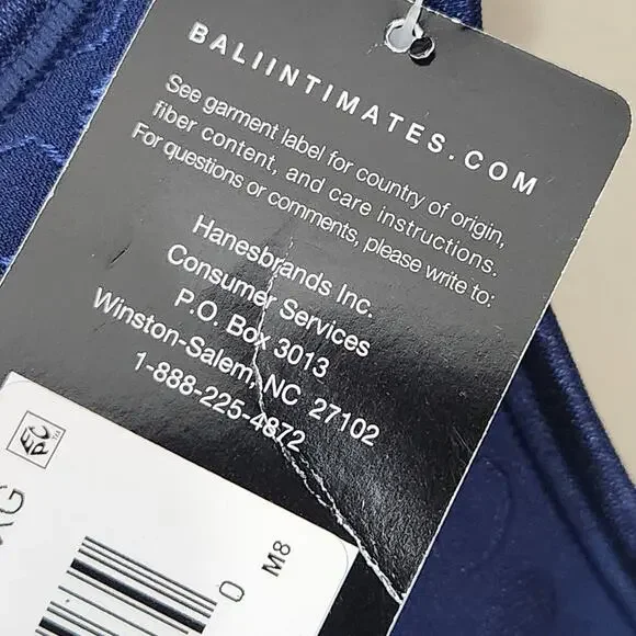 New! Bali Comfort Revolution ComfortFlex Fit Shaping Wireless Bra Navy SZ XL NWT - Picture 8 of 11